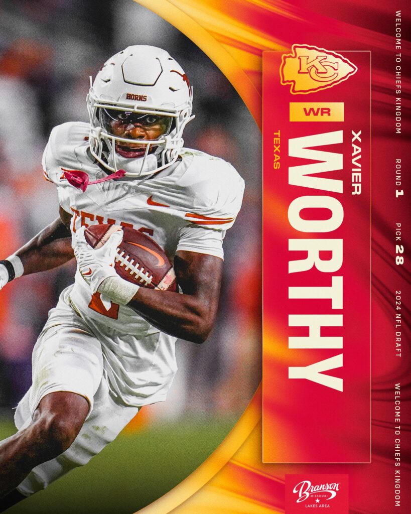 Chiefs Draft Speedy WR Xavier Worthy Round 1